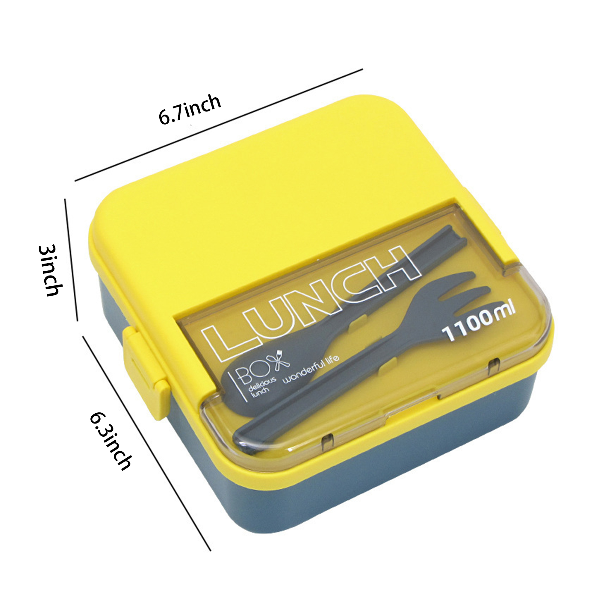 Plastic Lunch Box With Utensils 6