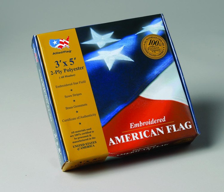 Embroidered Polyester U.S. Flag - 3' x 5' in Gift Box 2