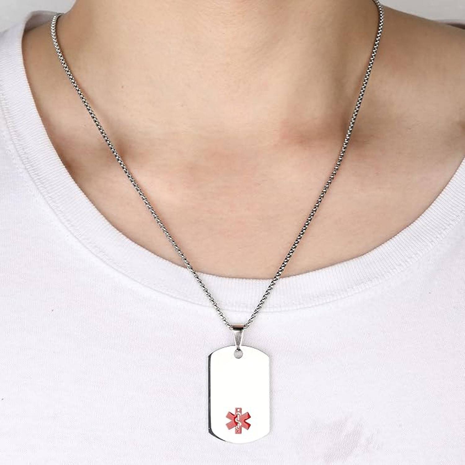 Snake staff square pendant necklace 6