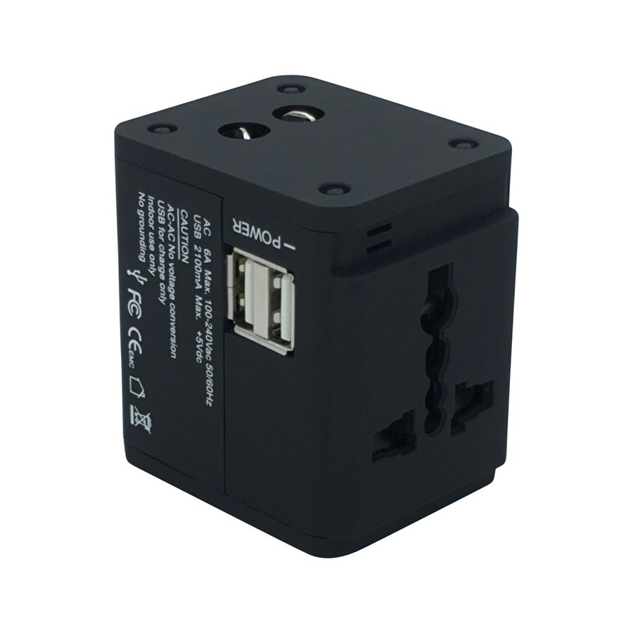 Universal International Travel AC Adapter W/USB Port 3