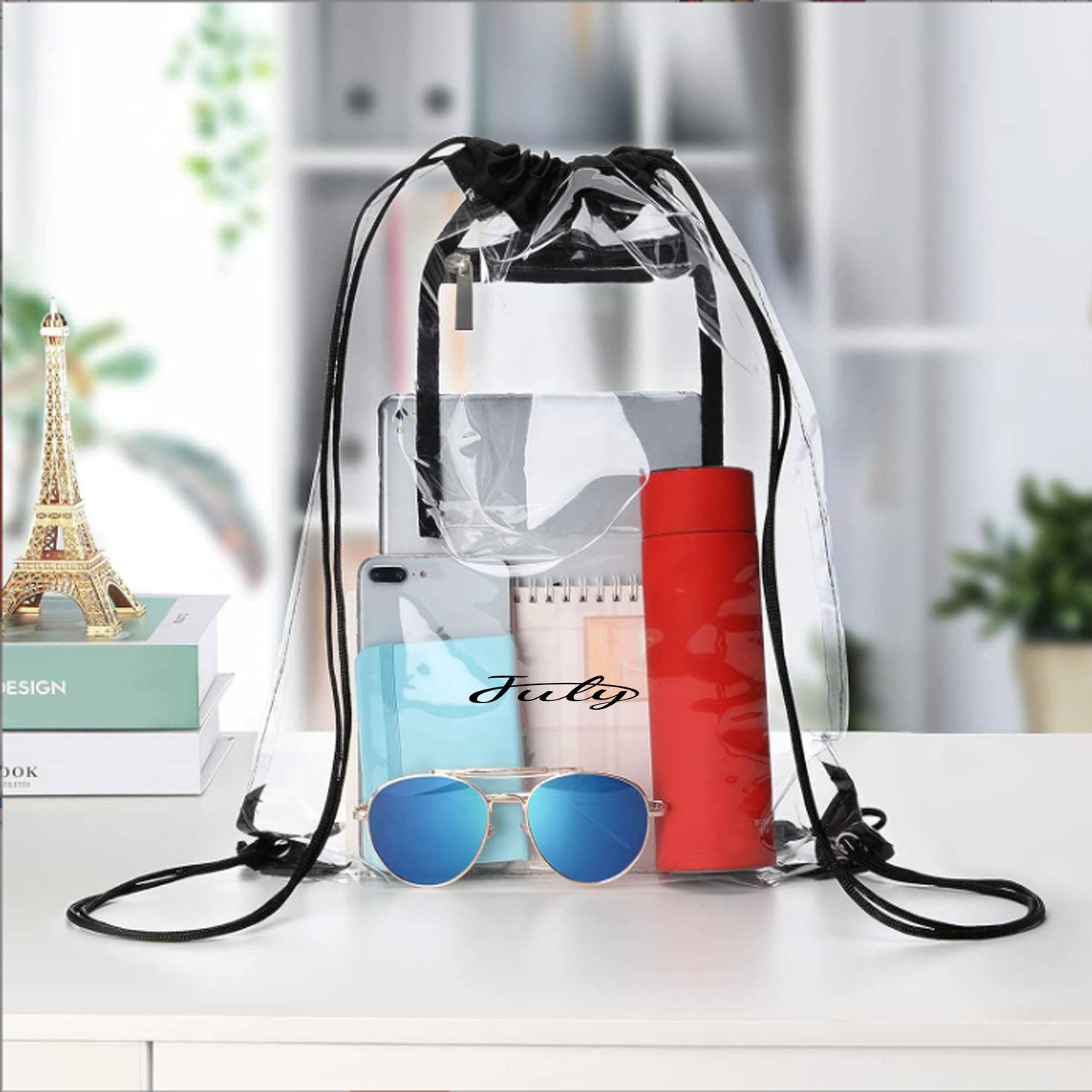 Travel Waterproof Clear Drawstring Bag 3