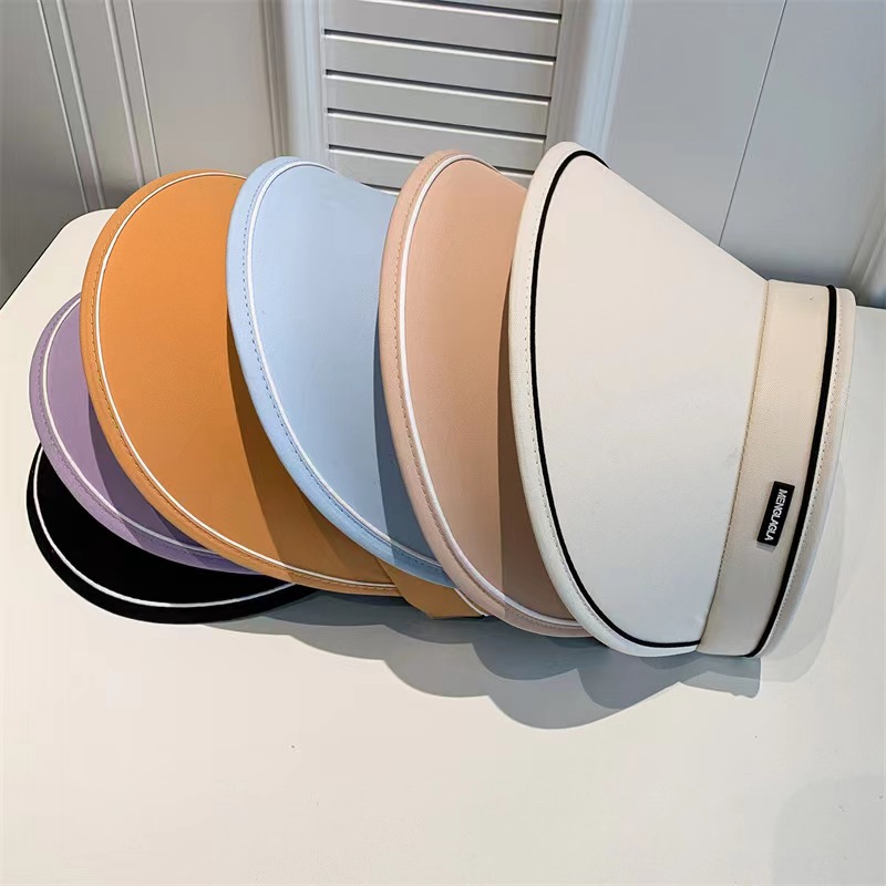 Women Visor Hat for Men Wide Brim Adjustable Summer Beach Golf Sun Hat Foldable Roll Up Ponytail Spo 2