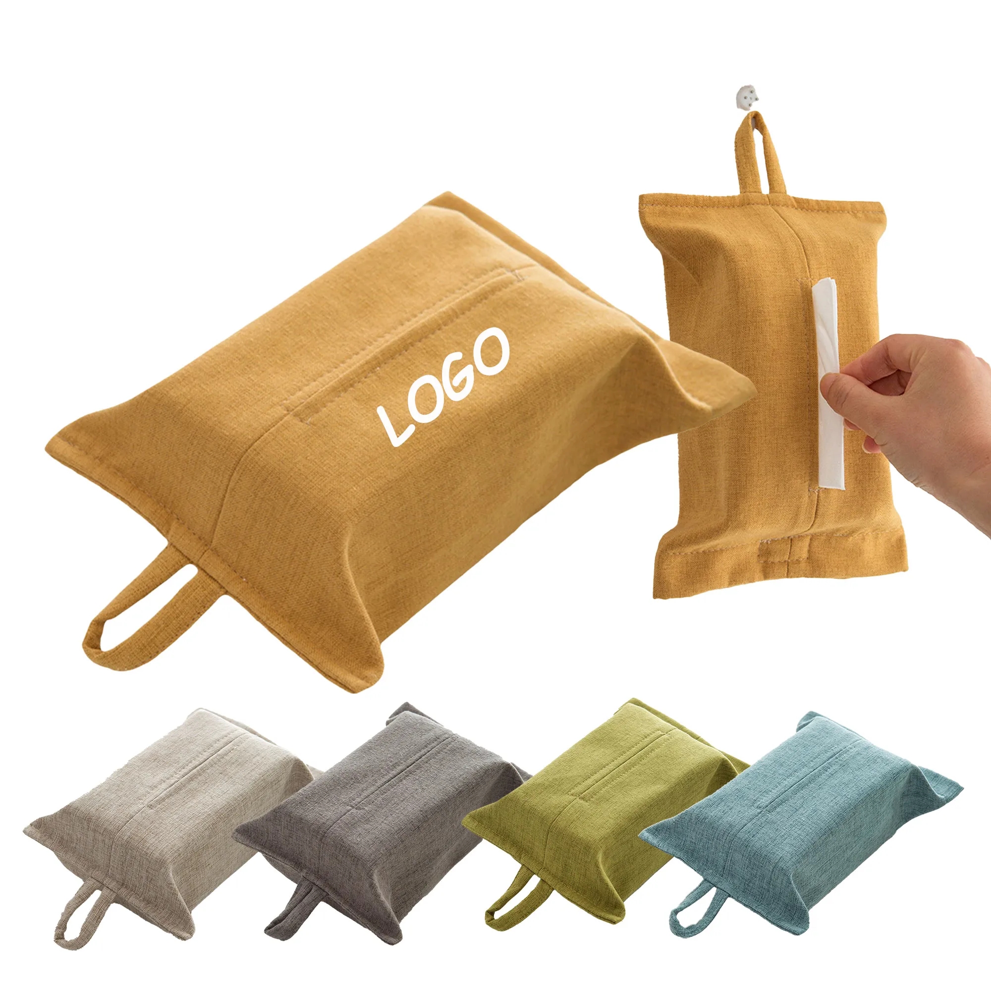 MOQ 10 Fabric Tissue Bag Hanging Portable Box 7