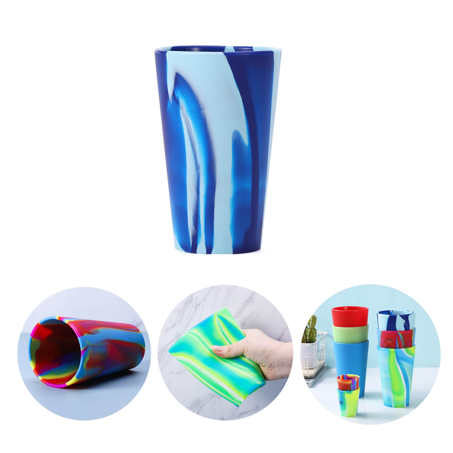 Tye Dye Silicone Pint Glass 16 oz 1