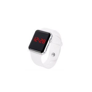Sports Watch With White Band Digital Display Adjustable Design 22