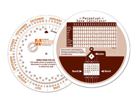 Perpetual Calendar Wheel (6" Diameter & 3" Diameter) 1