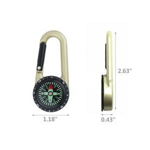 Durable Zinc Alloy Carabiner With Dual Sided Compass And Thermometer 5
