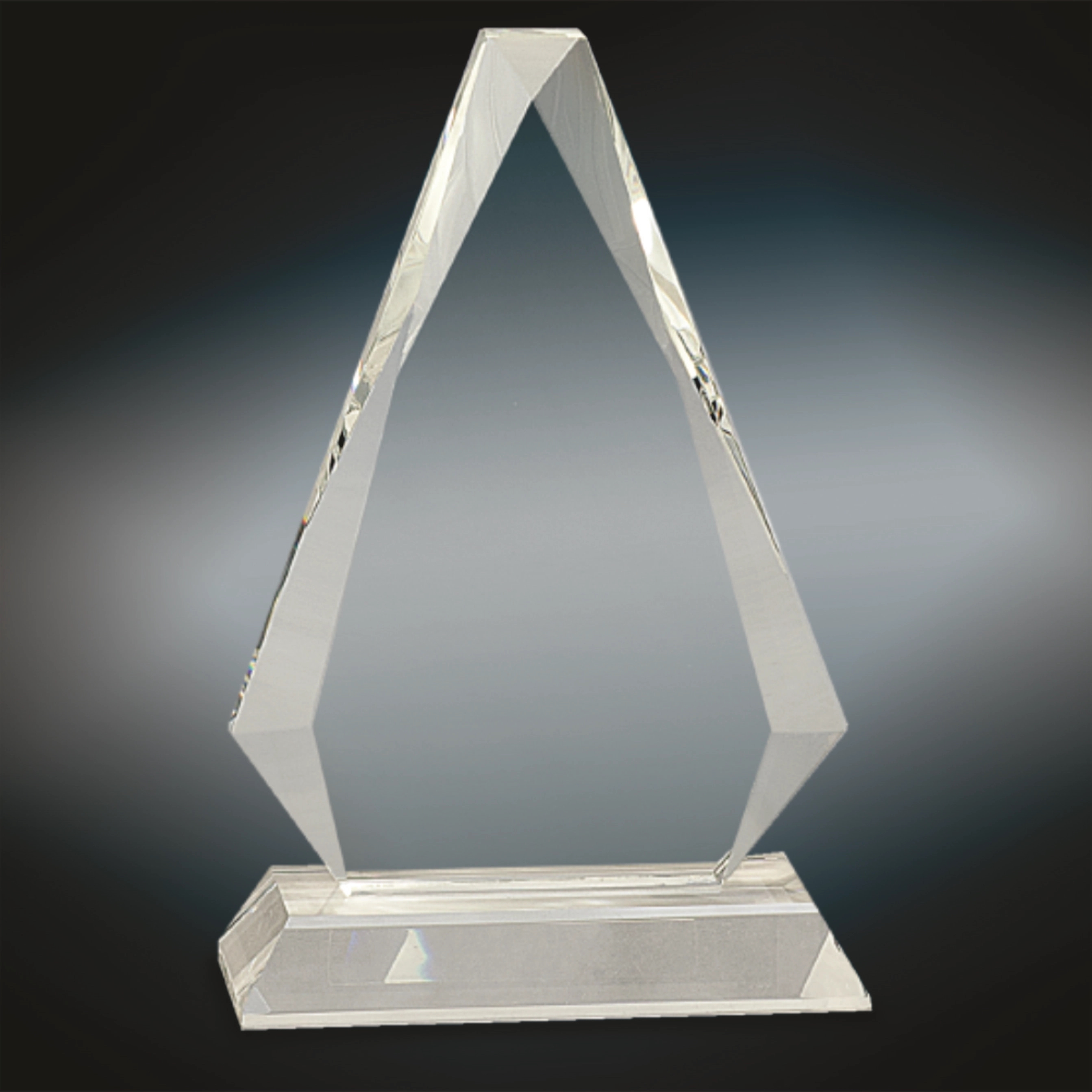 Optic Crystal Triangle Award on Clear Pedestal Base 2