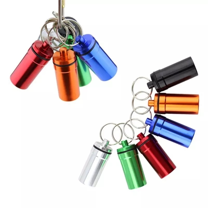 Aluminum Pill Box Key Ring 5