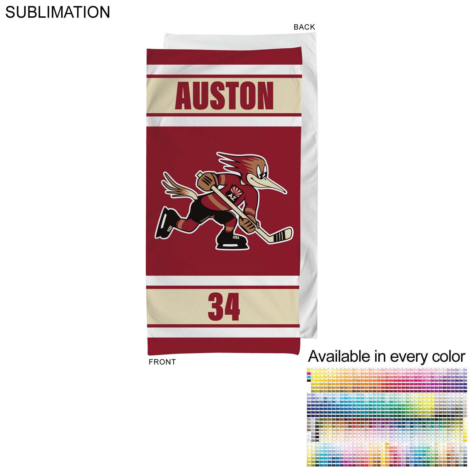 Team Towel in HEAVIER Plush and Soft Velour Terry Cotton Blend, 30x60, Sublimated Shower Towel 7