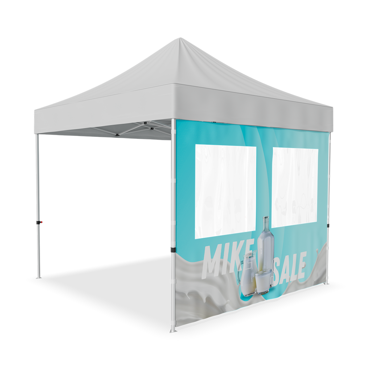 10ft Full Side/Rear Tent Wall Only w/Double Window - 2 Side Imprint 3