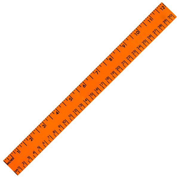 12" Fluorescent Wood Ruler - English & Metric Scale 7