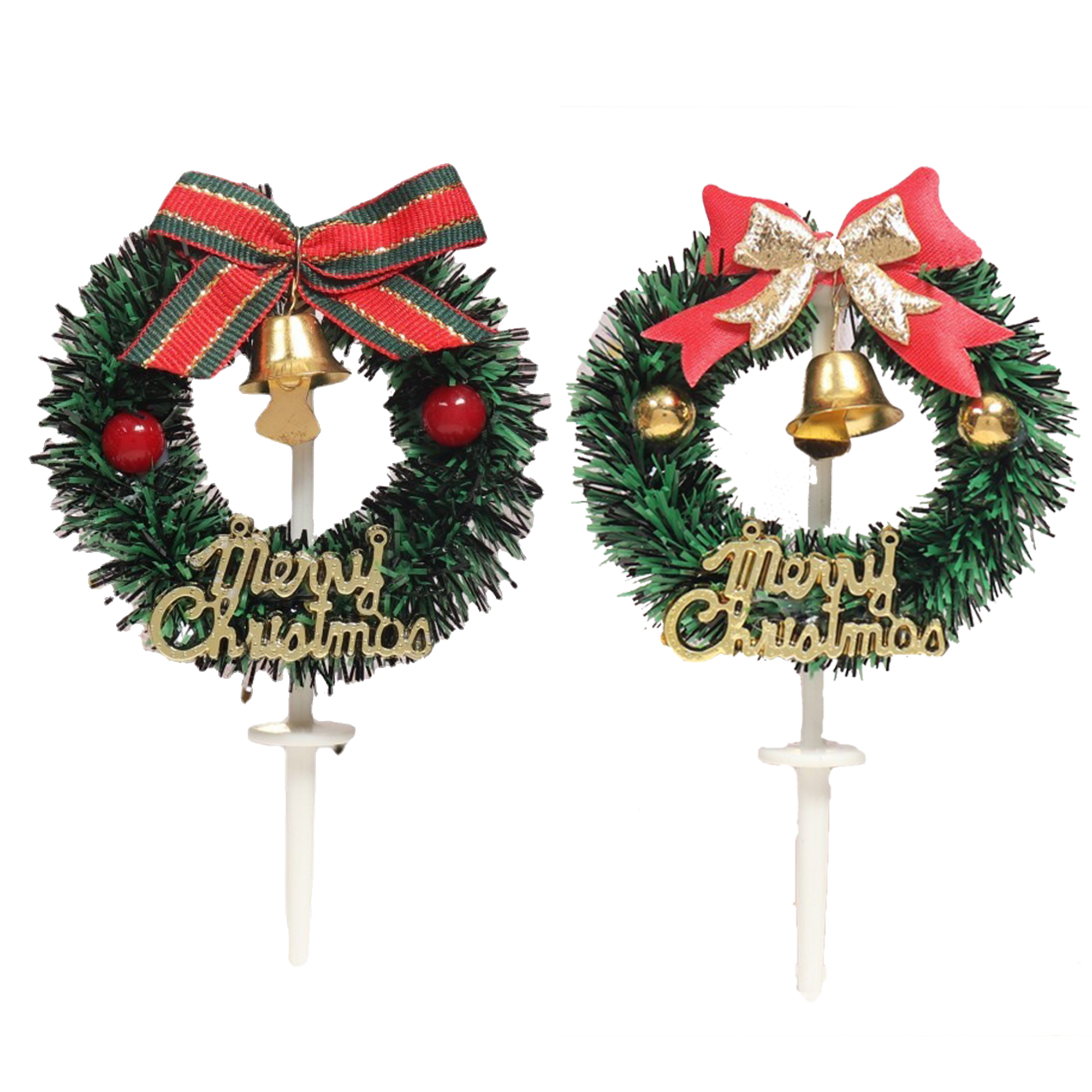 Merry Christmas Wreath Cake Picks 8