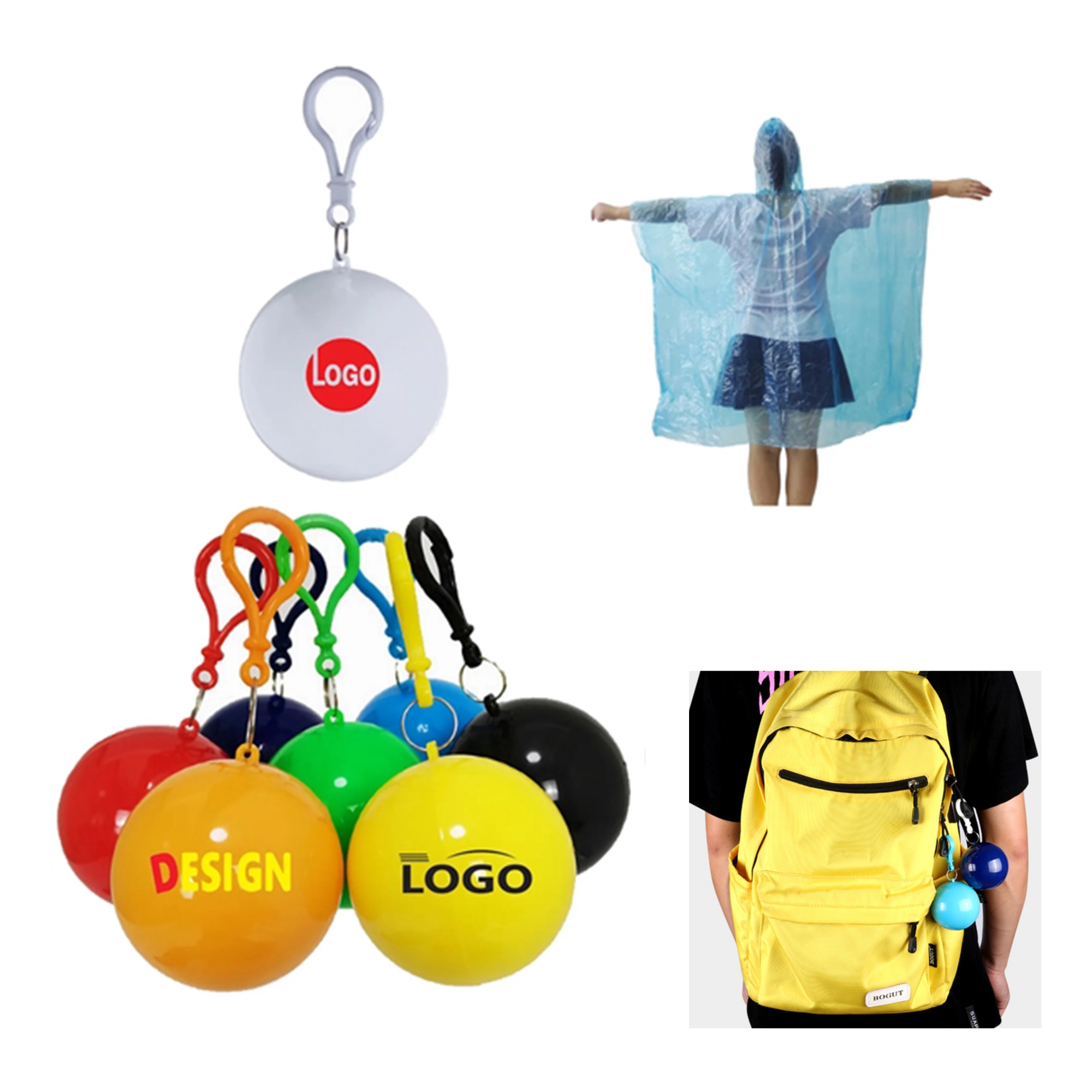 Handy Portable Disposable Emergency Raincoat in a Ball Design 2