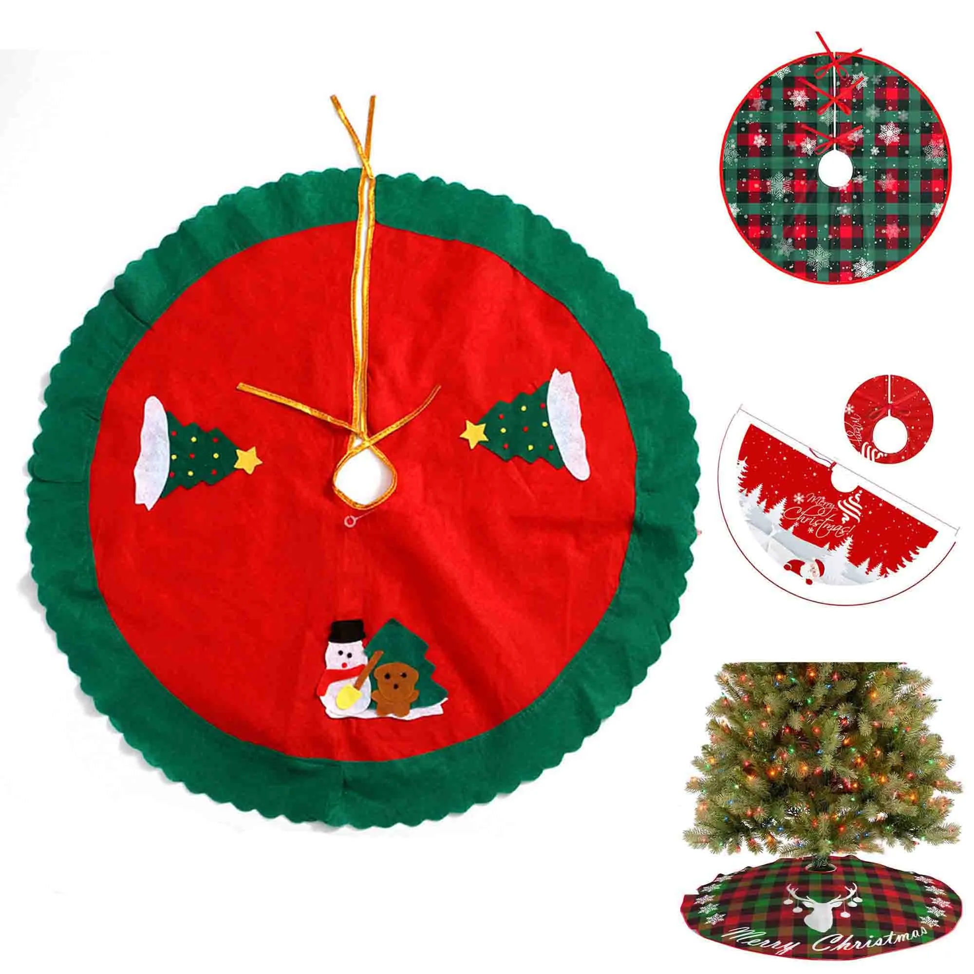 Christmas Tree Decorations Skirt Apron 2