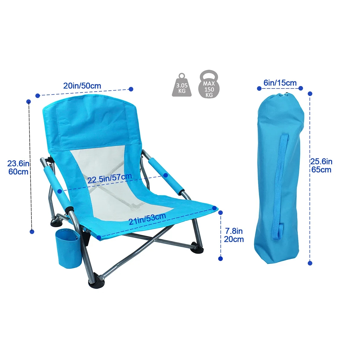 Armrests Folding Portable Beach Chair 4
