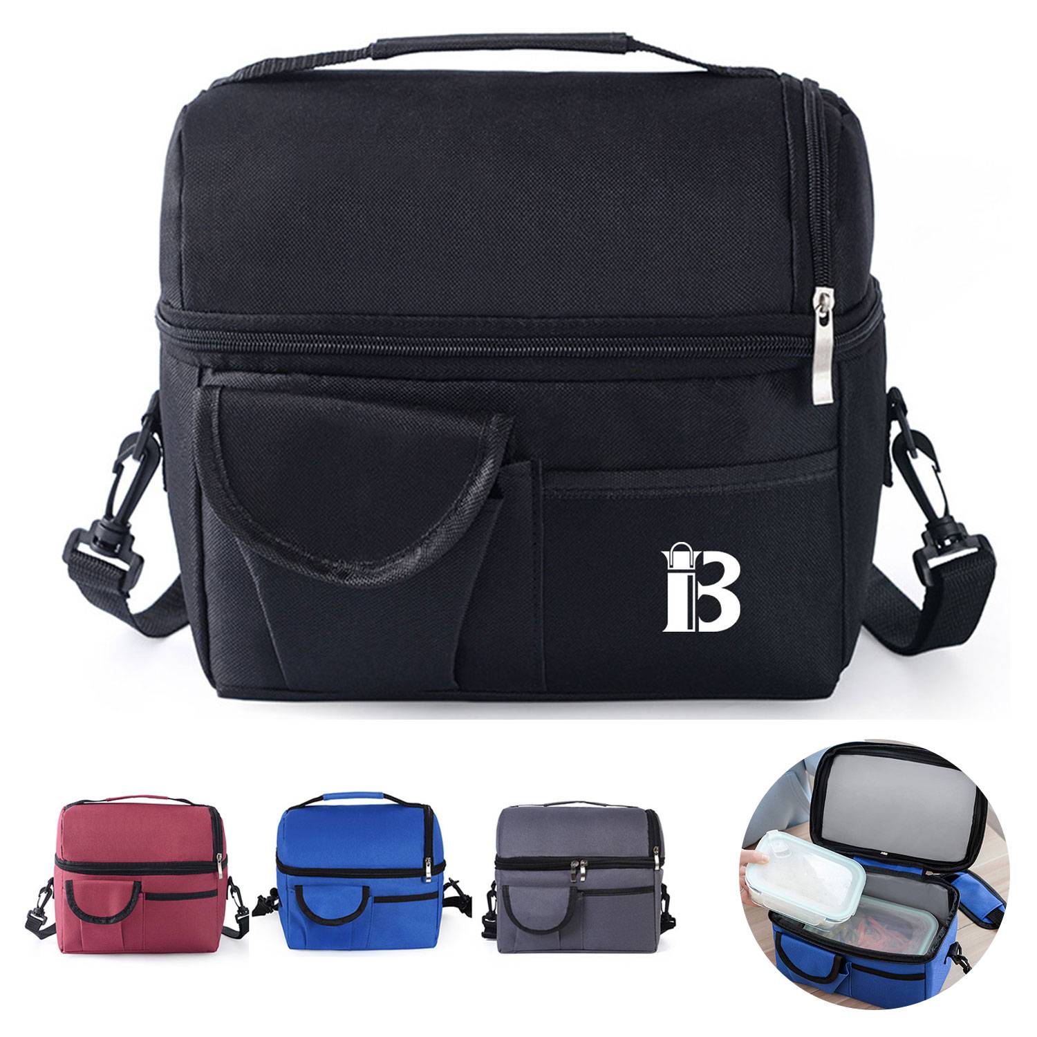 Double insulated crossbody lunch bag cooler 7