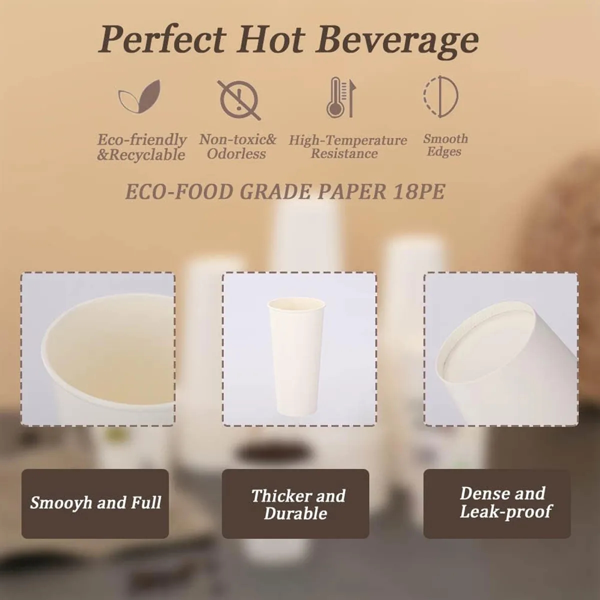 8 Oz Disposable Coffee Beverage Drinking Paper Cup 6