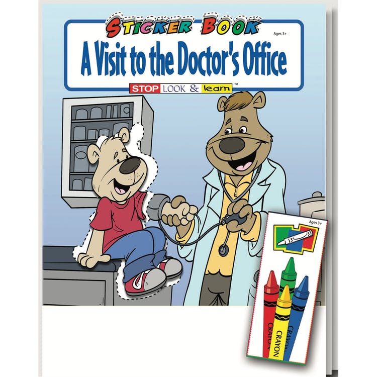 A Visit to the Doctor's Office Coloring Book Sets - 4 Pack Crayons Stickers Ages 3-11 2