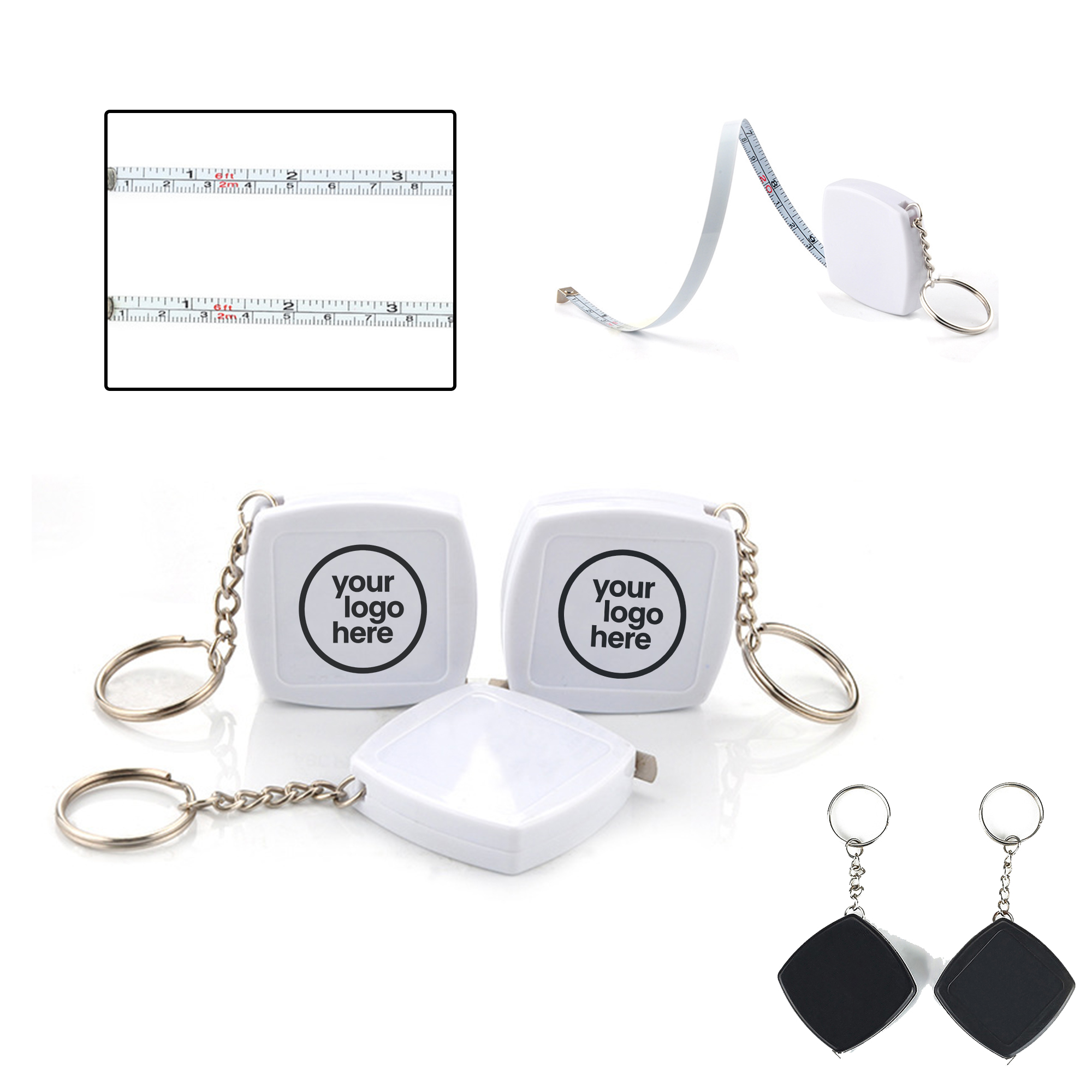 MOQ:100pcs Mini Steel Ruler With Keychain 2