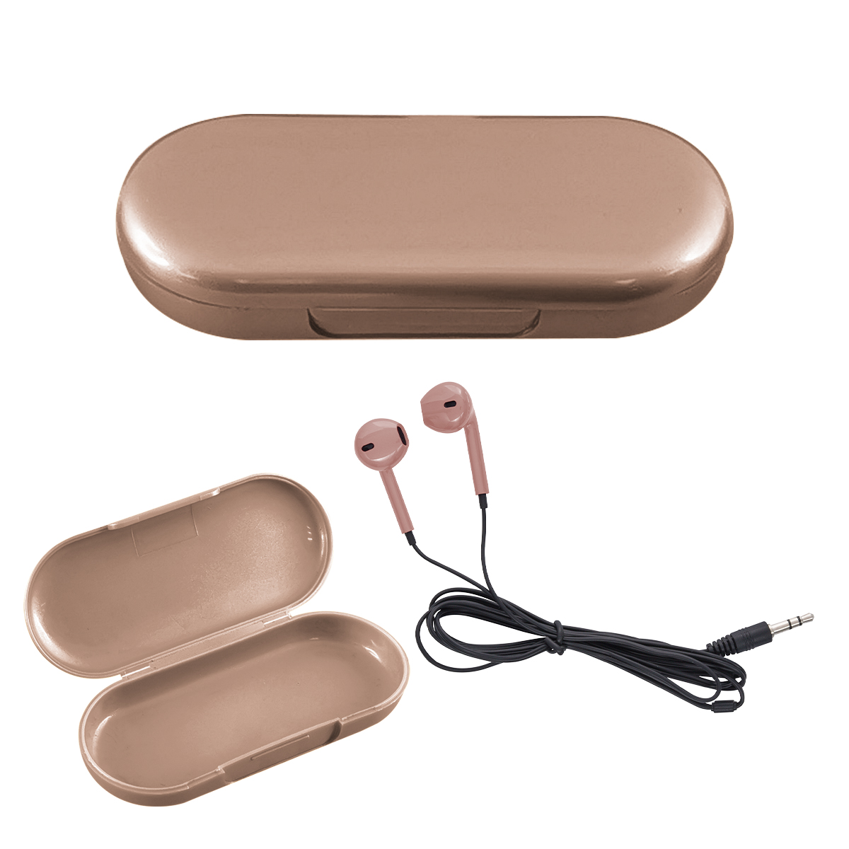 Metallic Wired Earbuds With Clamshell Case 4