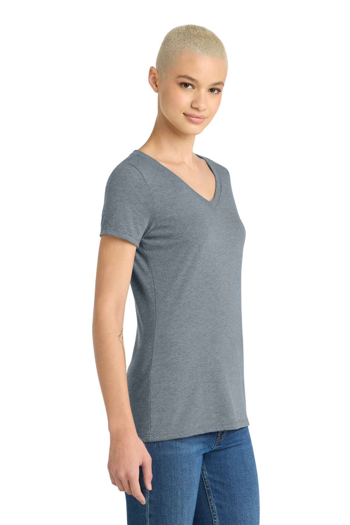 District Women's Perfect Tri V-Neck Tee. DM1350L 68