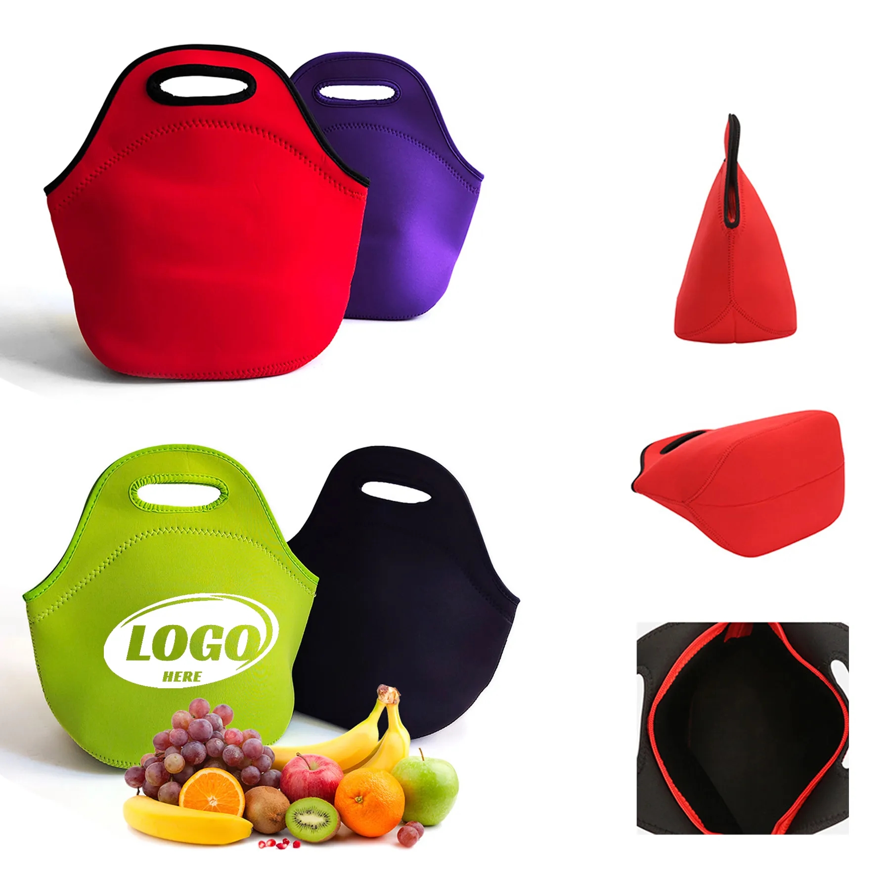 Zippered Neoprene Lunch Tote