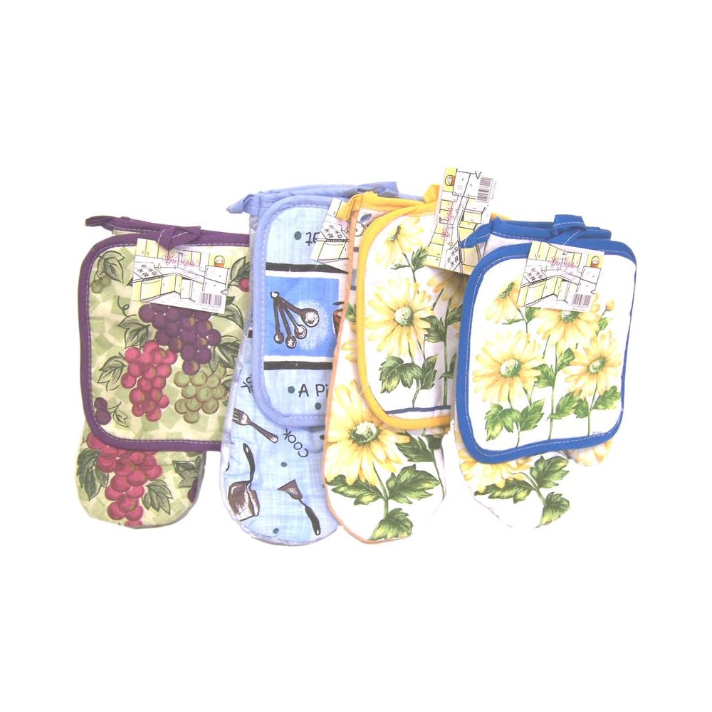 Pot Holder & Oven Mitt Sets - 4 Colors 2