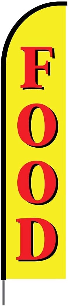 Food Sign Flag Kit 15' Feet Feather Flag Sign Outdoor Banner feather banners 2