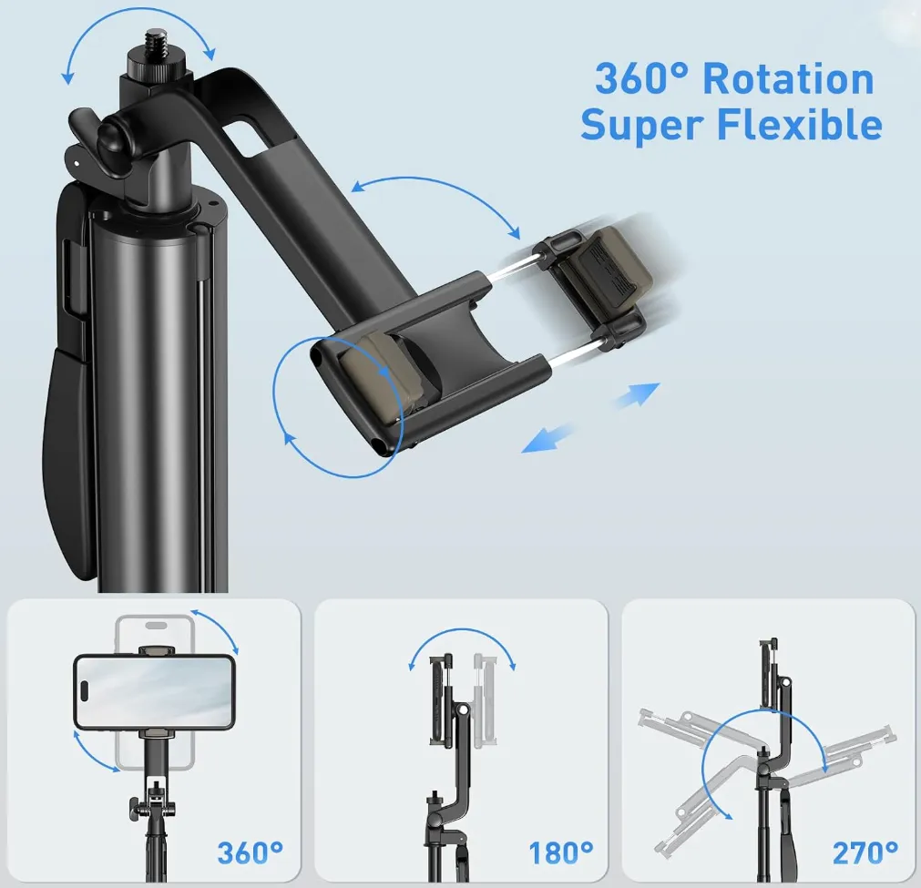 Aluminum Selfie Stick Tripod for Cell Phone and Camera 5