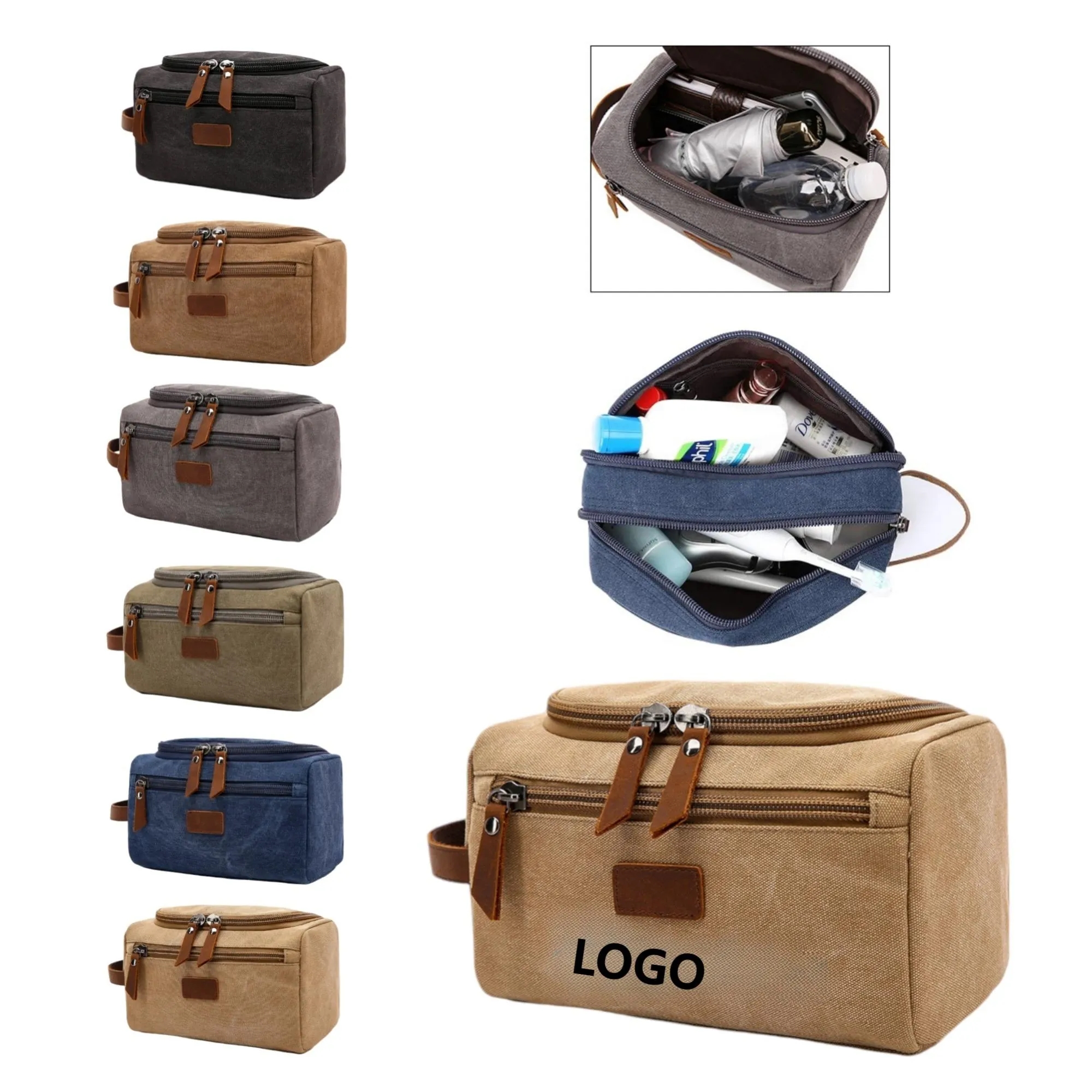 Canvas Personalized Travel Makeup Organizer 3