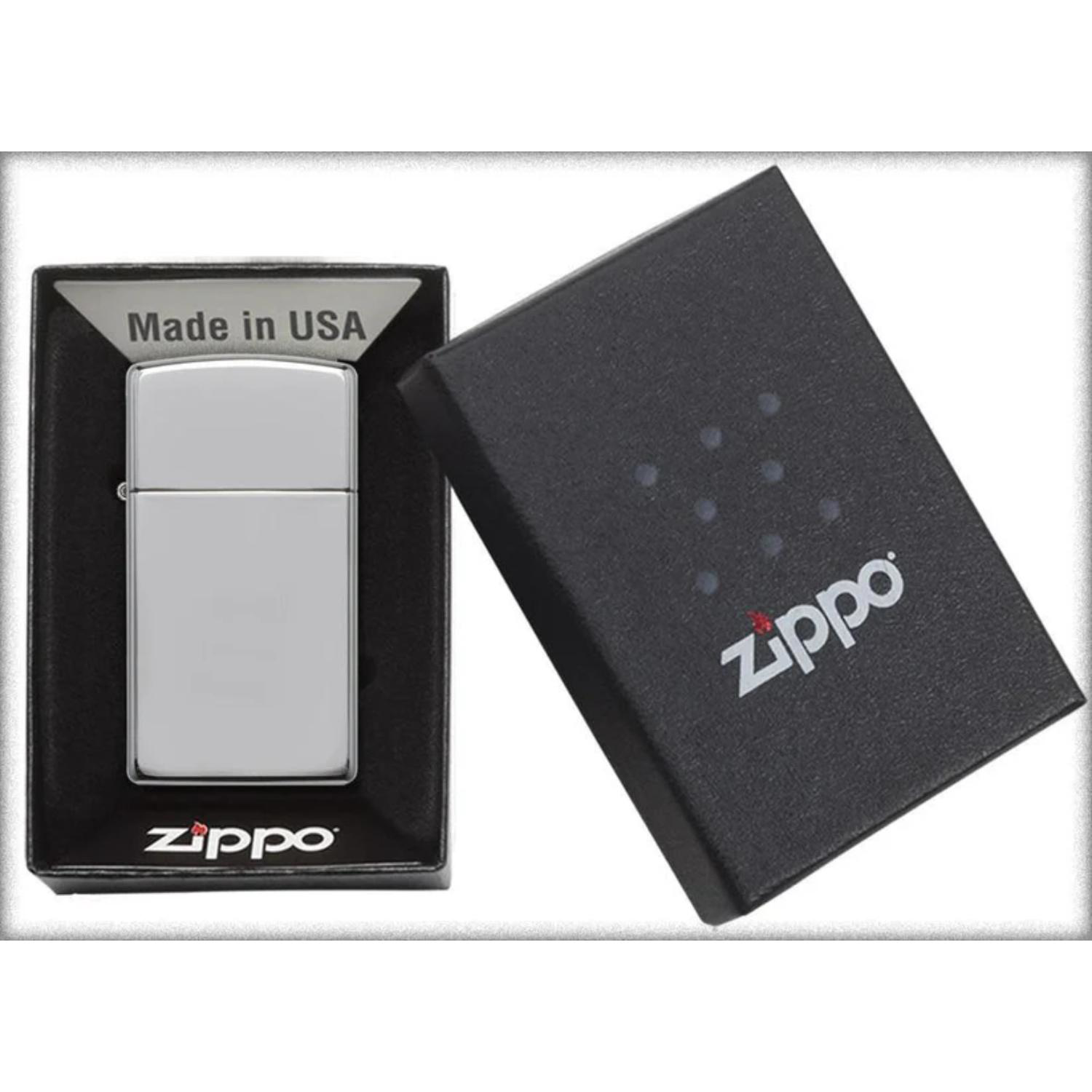 Zippo® USA-Made Slim High Polish Chrome Windproof Lighter 3