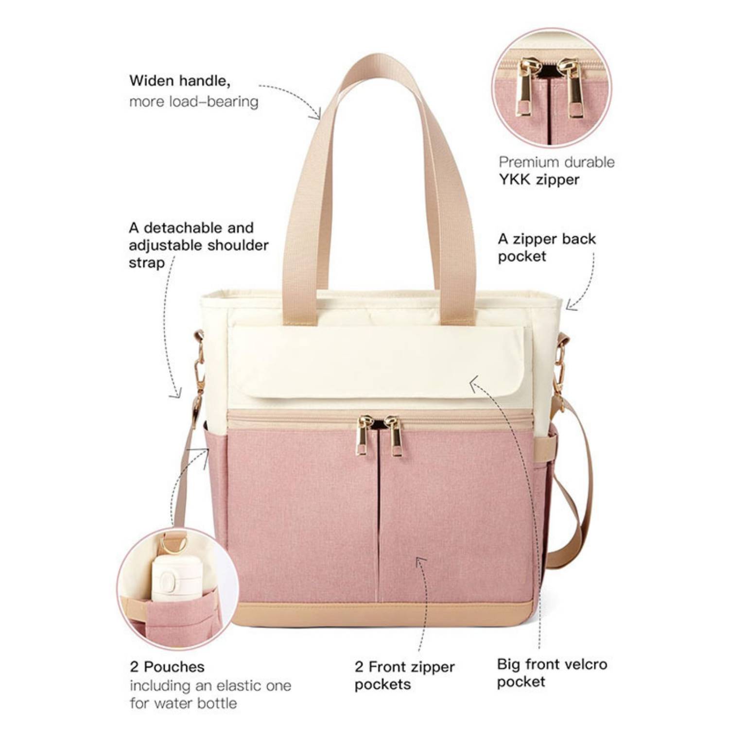 16.2L Women's Oxford Lunch Cooler Tote Bag w/Shoulder Strap 3