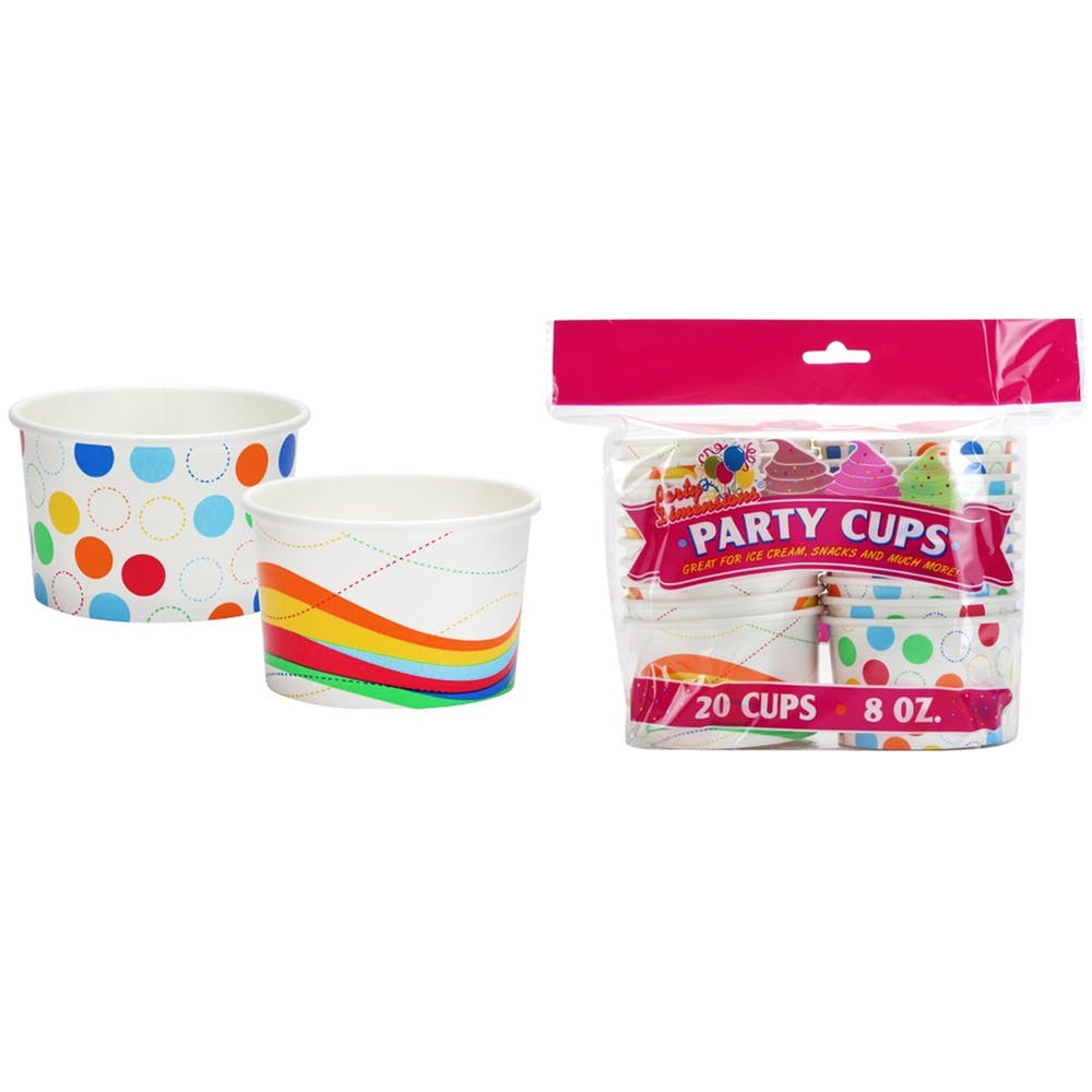 Party Cups - Assorted Designs 8 oz 20 Pack 2