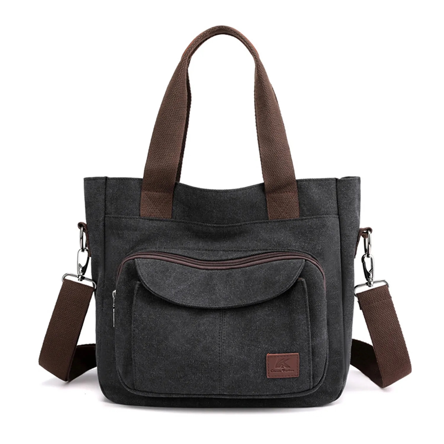 Women's Canvas Shoulder Handle Work Crossbody Bag 2