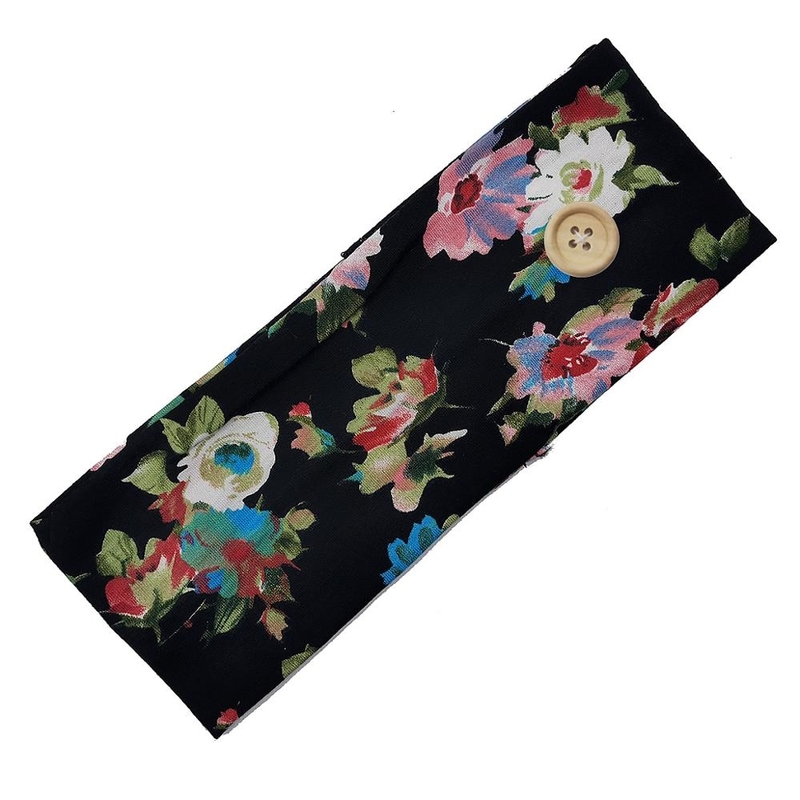 Polyester Spandex Button Headband - Mask Holder 3