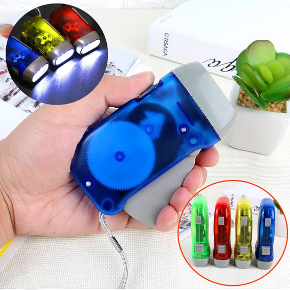 Hand Crank LED Flashlight with Dynamo Power 1