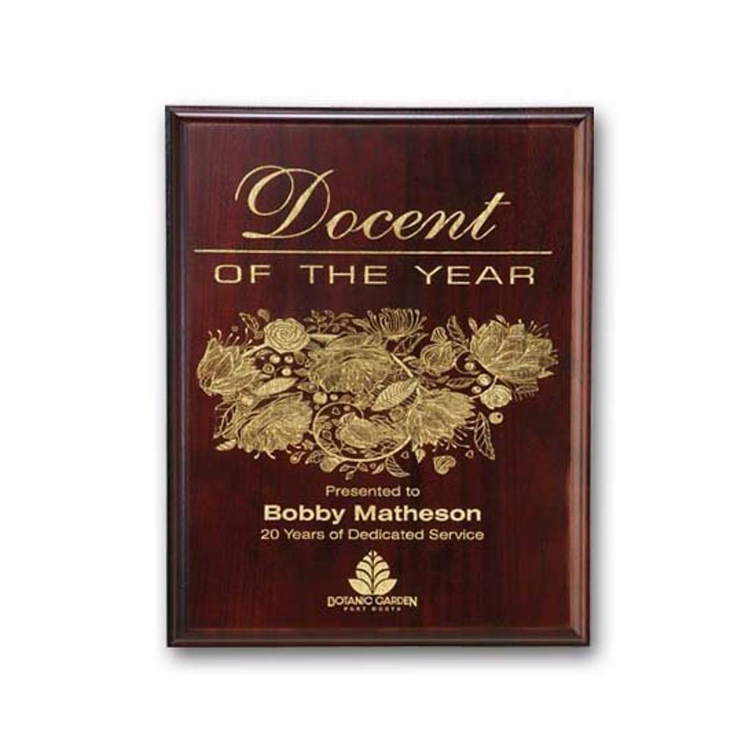 Laser Engraved Plaq - Mahogany 10