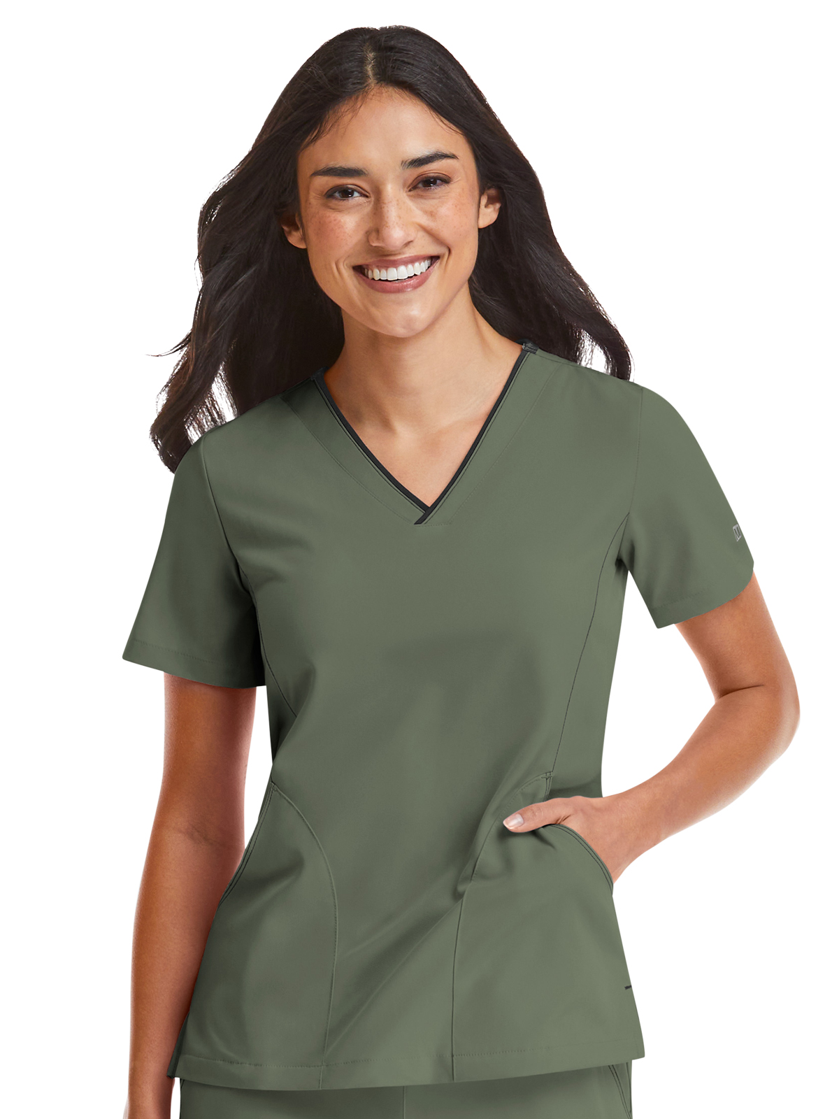 Maevn - Matrix Impulse - Women's Three-Pocket Contrast Stitching V-Neck Top 21