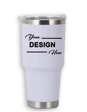 Drinkware: 30 OZ Tumbler (WHITE) with Lasered 1