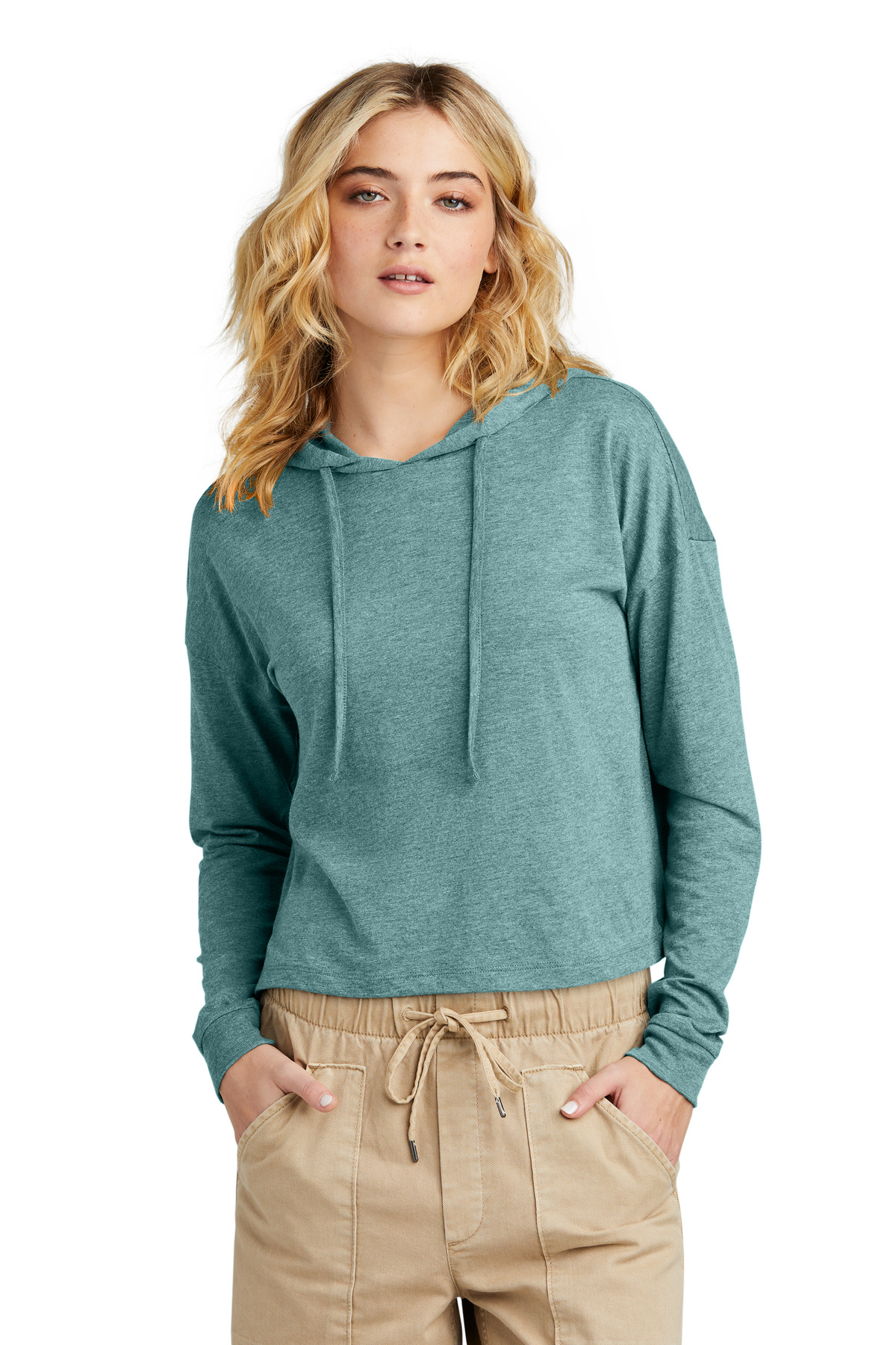 District Women's Perfect Tri Midi Long Sleeve Hoodie DT1390L 21