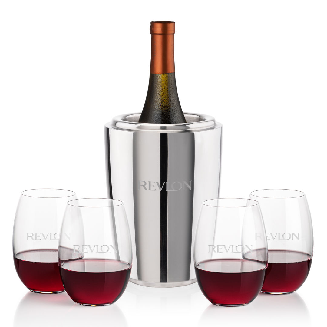 Pescara Wine Cooler & Carlita Stemless Wine Set 6