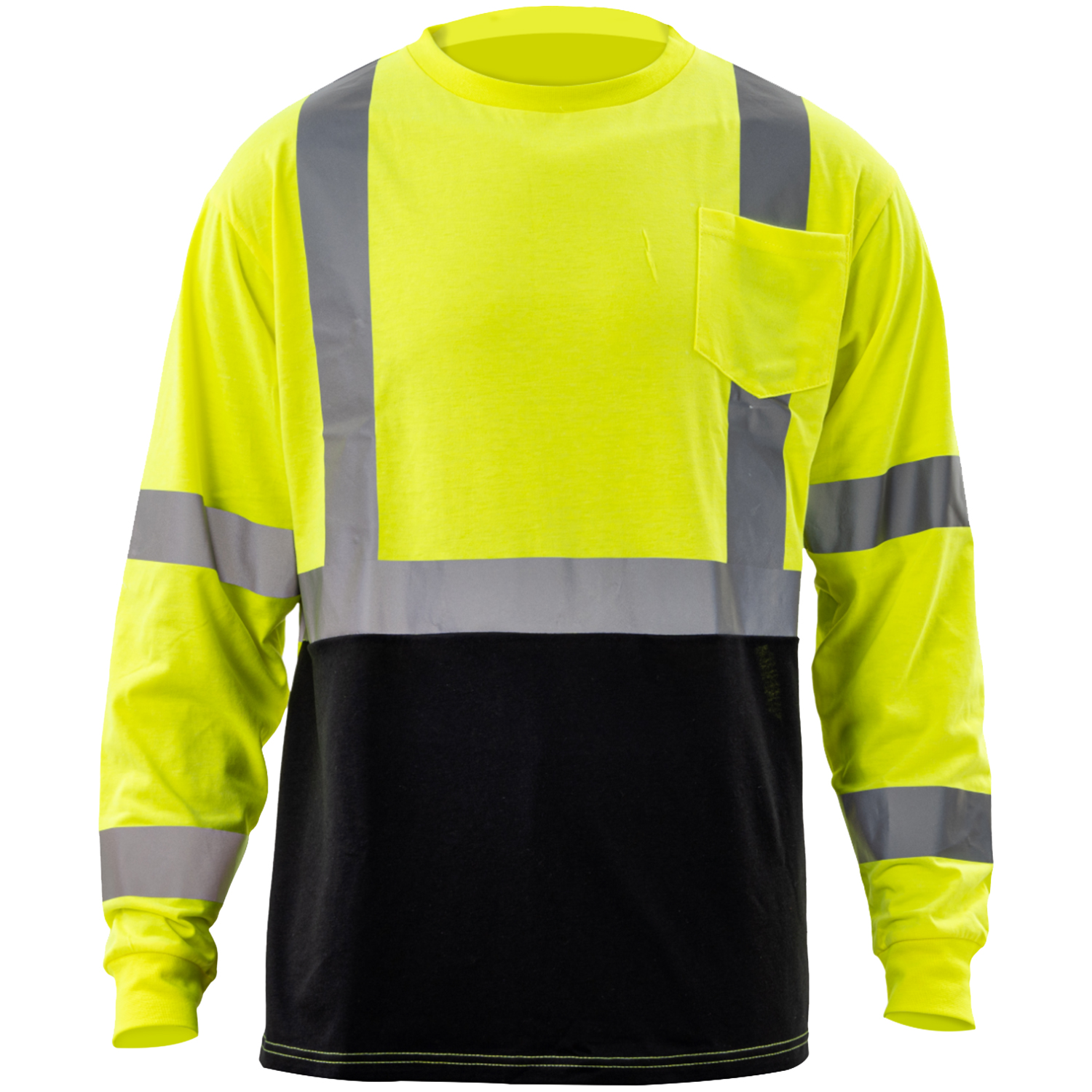 5 oz. Poly-Cotton Class 3 Color Block Reflective Tape Safety T-Shirt with Pocket 10