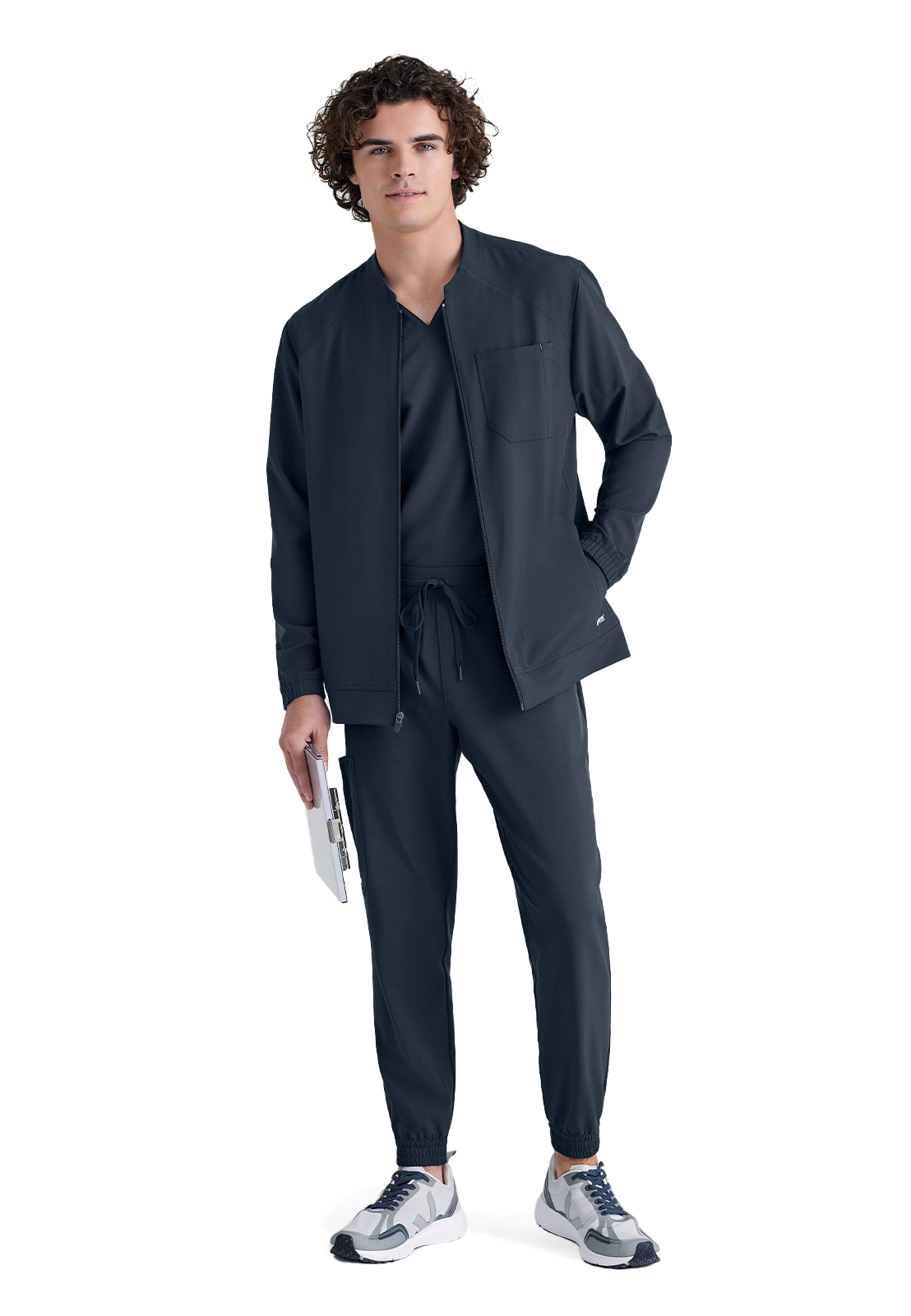 Grey's Anatomy Evolve Stretch - Men's Three-Pocket Cycle Warm Up Scrub Jacket 44