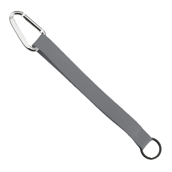 3/4" Sewn Polyester Keychain with Metal Split-Ring and Carabiner 172