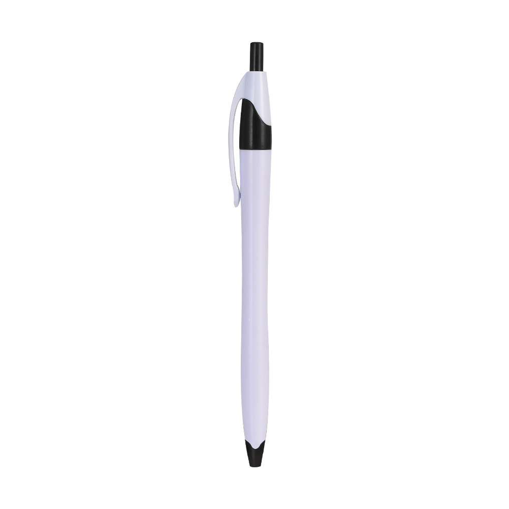 White Retractable Pen with Colored Trim 3