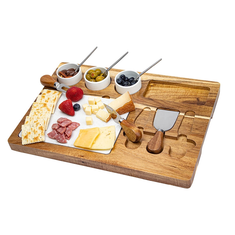 Milton 11-Piece Acacia Wood Cheese Set 11