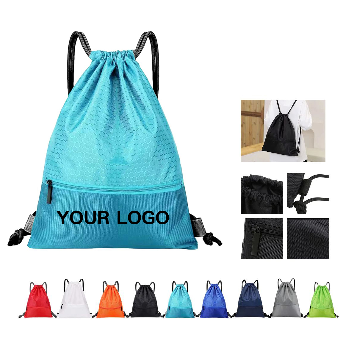 Durable Oxford Drawstring Bag for Gym or School Gear 7
