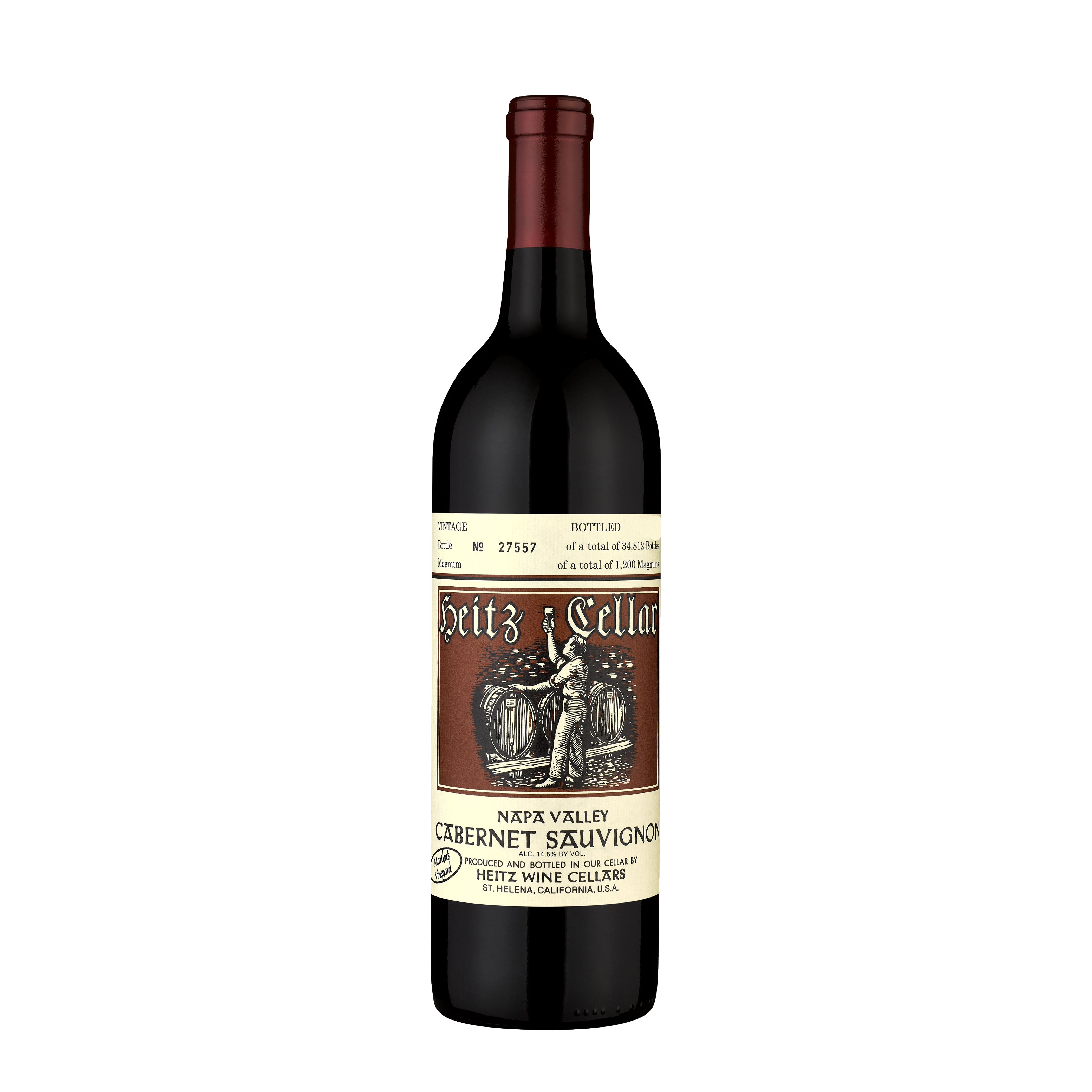 Etched Heitz Cellar Cabernet Sauvignon Napa Valley Red Wine Bottle 1