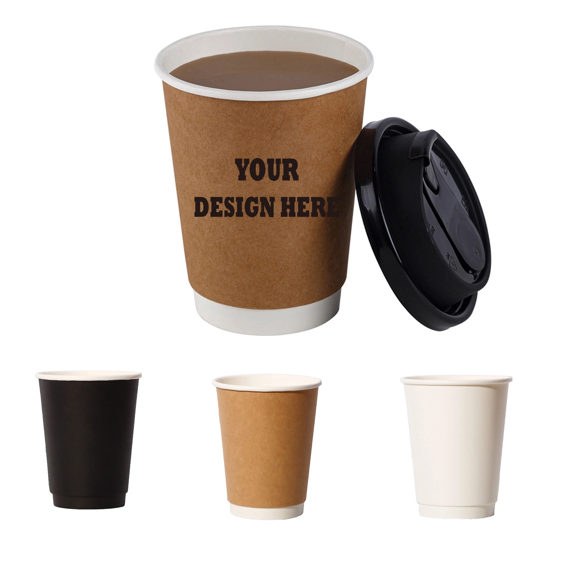 12 Oz Disposable Paper Drinks Cup With Lids 5